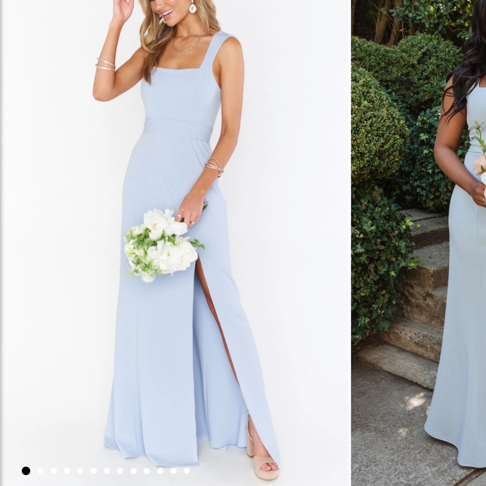 Show Me Your MuMu Powder Blue Maxi Dress with Side Slit